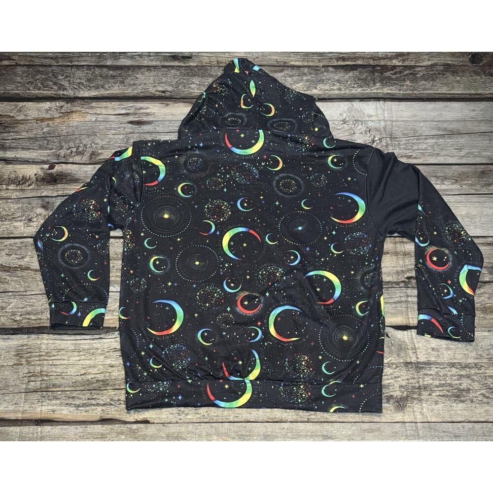 Hello Darkness My Old Friend Lightweight Moon Hoodie Adult Size Large - Picture 6 of 6